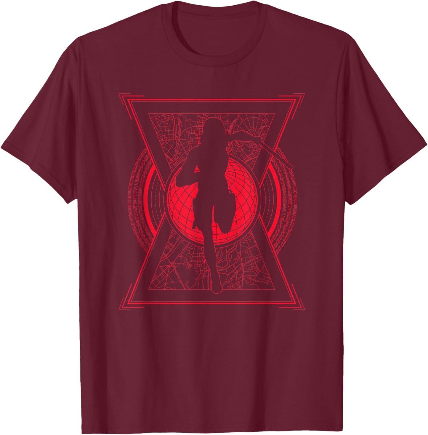 Marvel Black Widow Movie Natasha Romanoff Silhouette T-Shirt - T-Shirt | Maroon