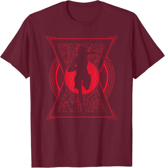 Marvel Black Widow Movie Natasha Romanoff Silhouette T-Shirt - T-Shirt | Maroon