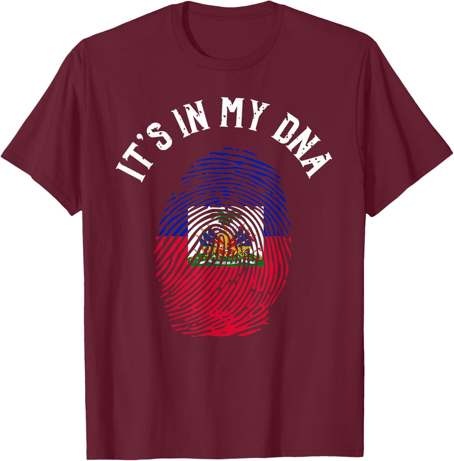 It's In My DNA Fingerprint | Prideful Haitian Gift T-Shirt - T-Shirt | Maroon