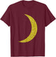 Cool Big Gold Crescent Moon Astronomy T-Shirt - T-Shirt | Maroon