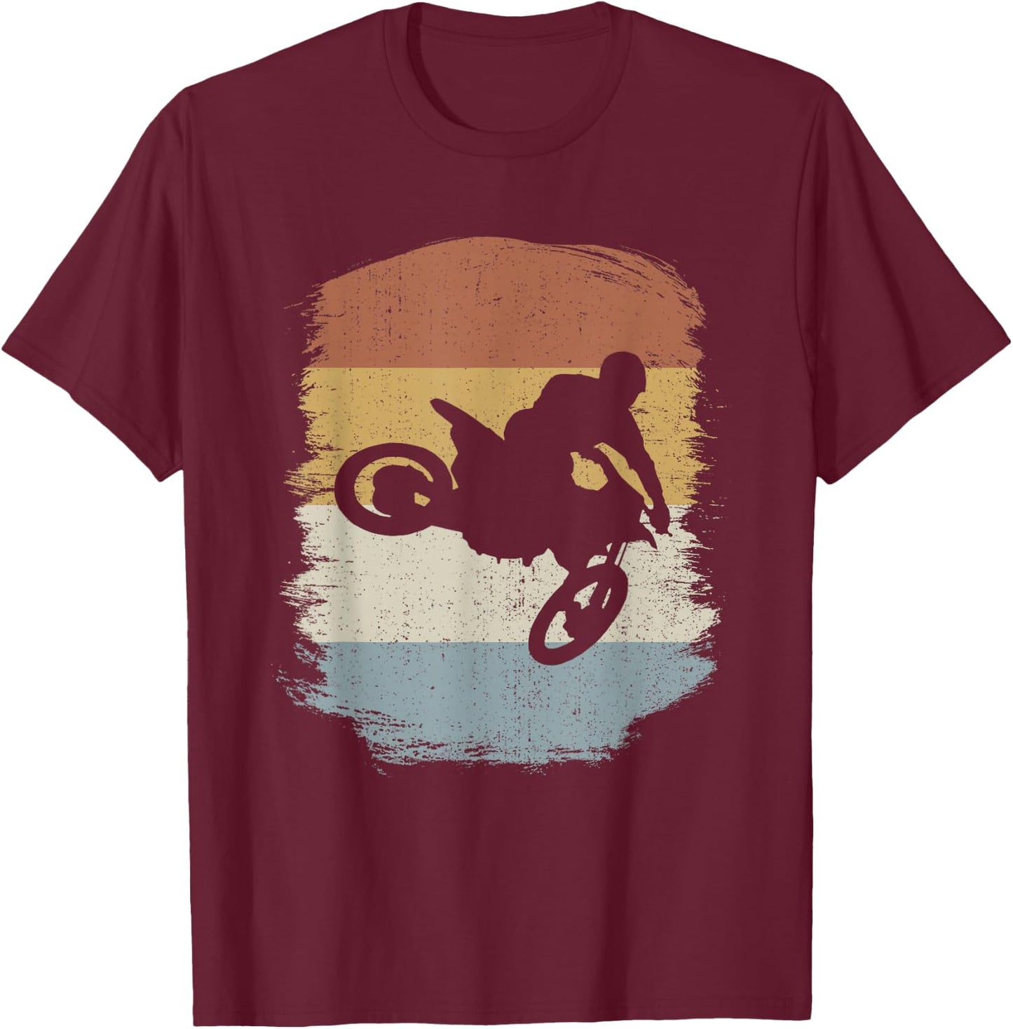 Retro Motocross Biker Dirt Bike - Vintage Supercross T-Shirt - T-Shirt | Maroon