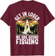 Funny Vintage Get in Loser We're Going Fishing UFO Fisherman T-Shirt - T-Shirt | Maroon
