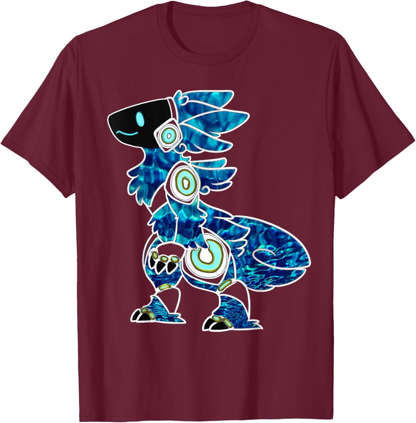 Protogen Fursuit Blue Furry Fursona T-Shirt - T-Shirt | Maroon