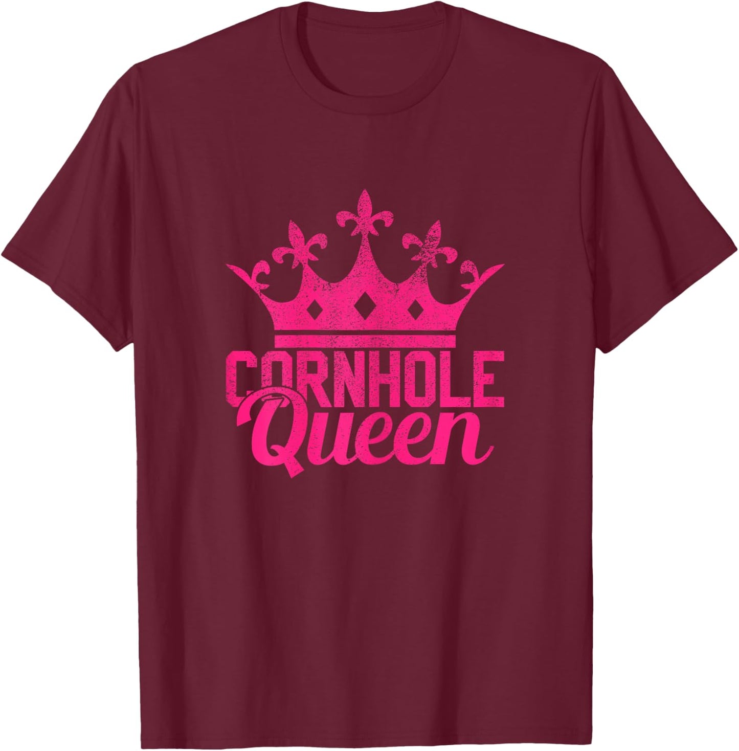 Cornhole Queen Corn Hole Funny T-Shirt - T-Shirt | Maroon