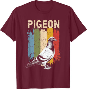 Pigeon Vintage Design Bird Lovers Nature Pigeon Art T-Shirt - T-Shirt | Maroon