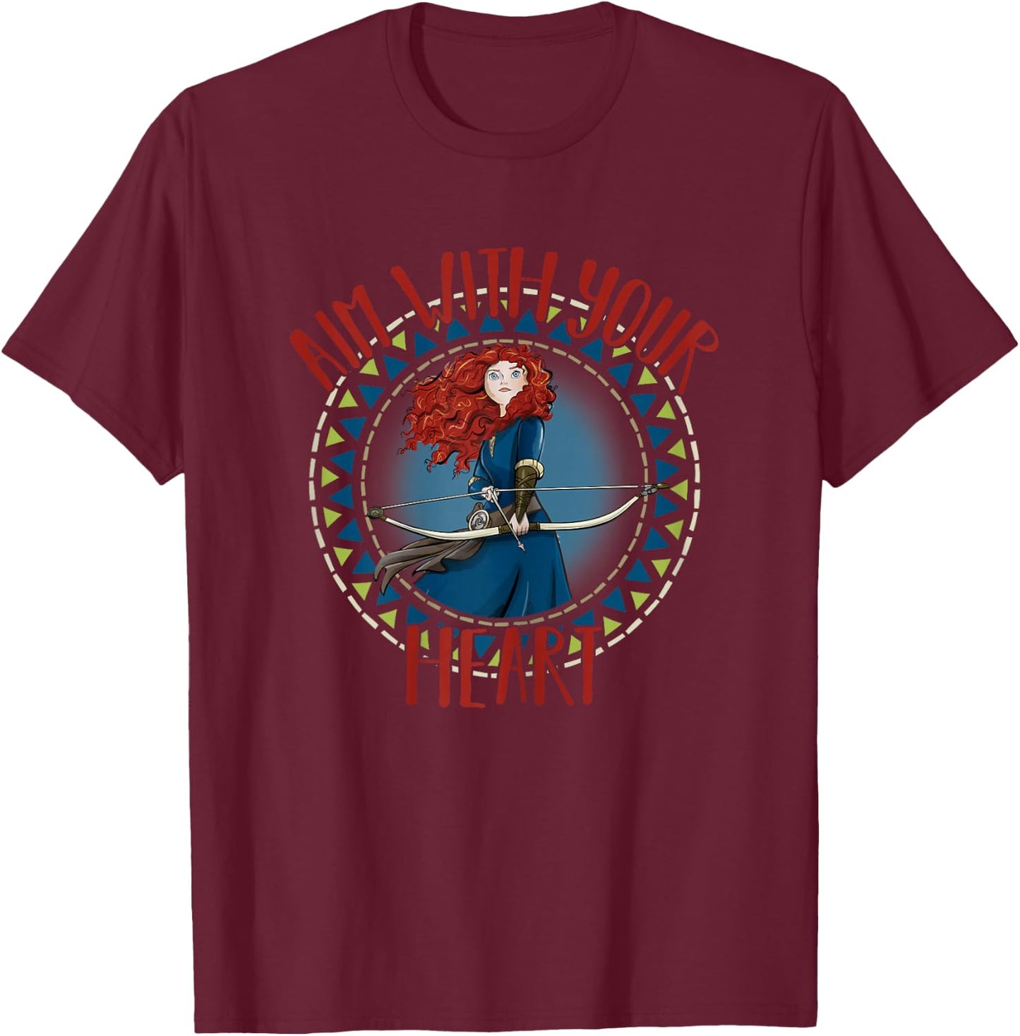 Disney Brave Merida Aim with Your Heart Graphic T-Shirt - T-Shirt | Maroon