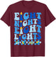 Retro Groovy Eight Nights and Eight Lights Happy Hanukkah T-Shirt - T-Shirt | Maroon
