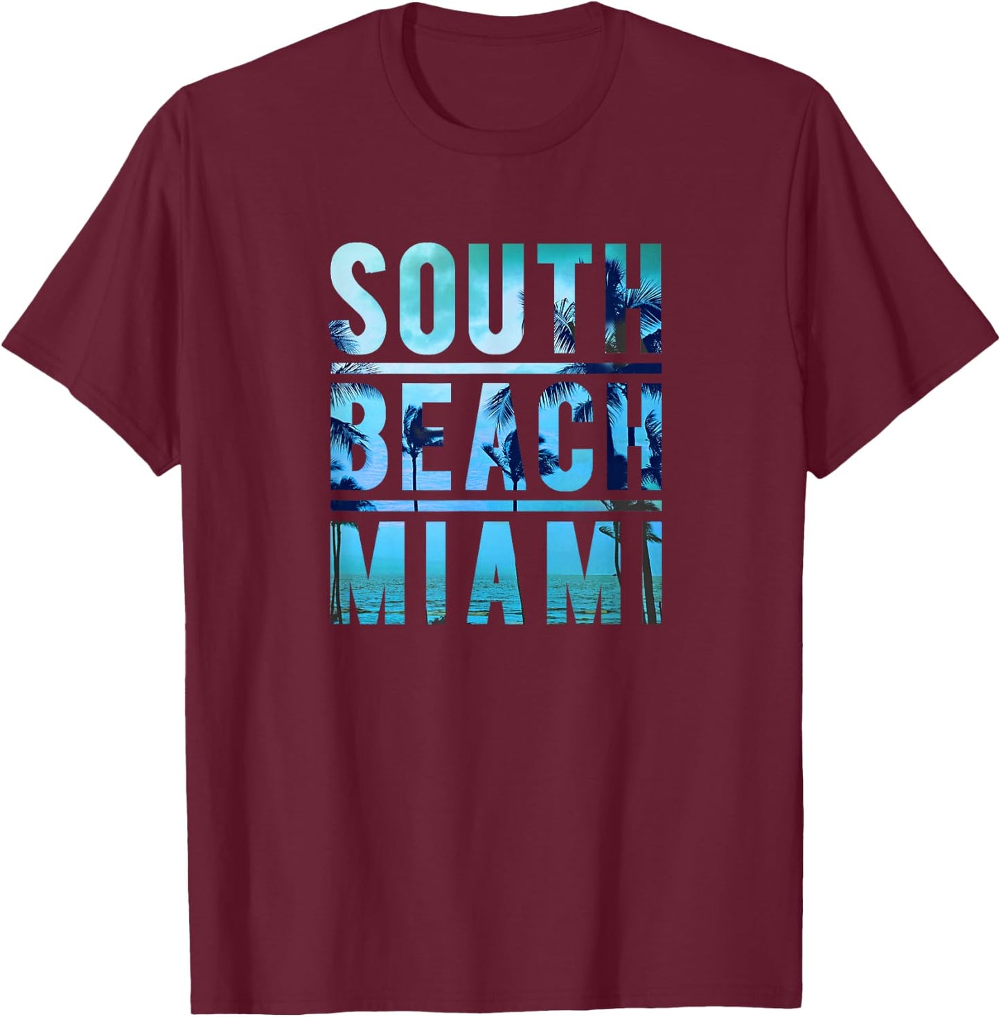 South Beach Miami T-Shirt - T-Shirt | Maroon