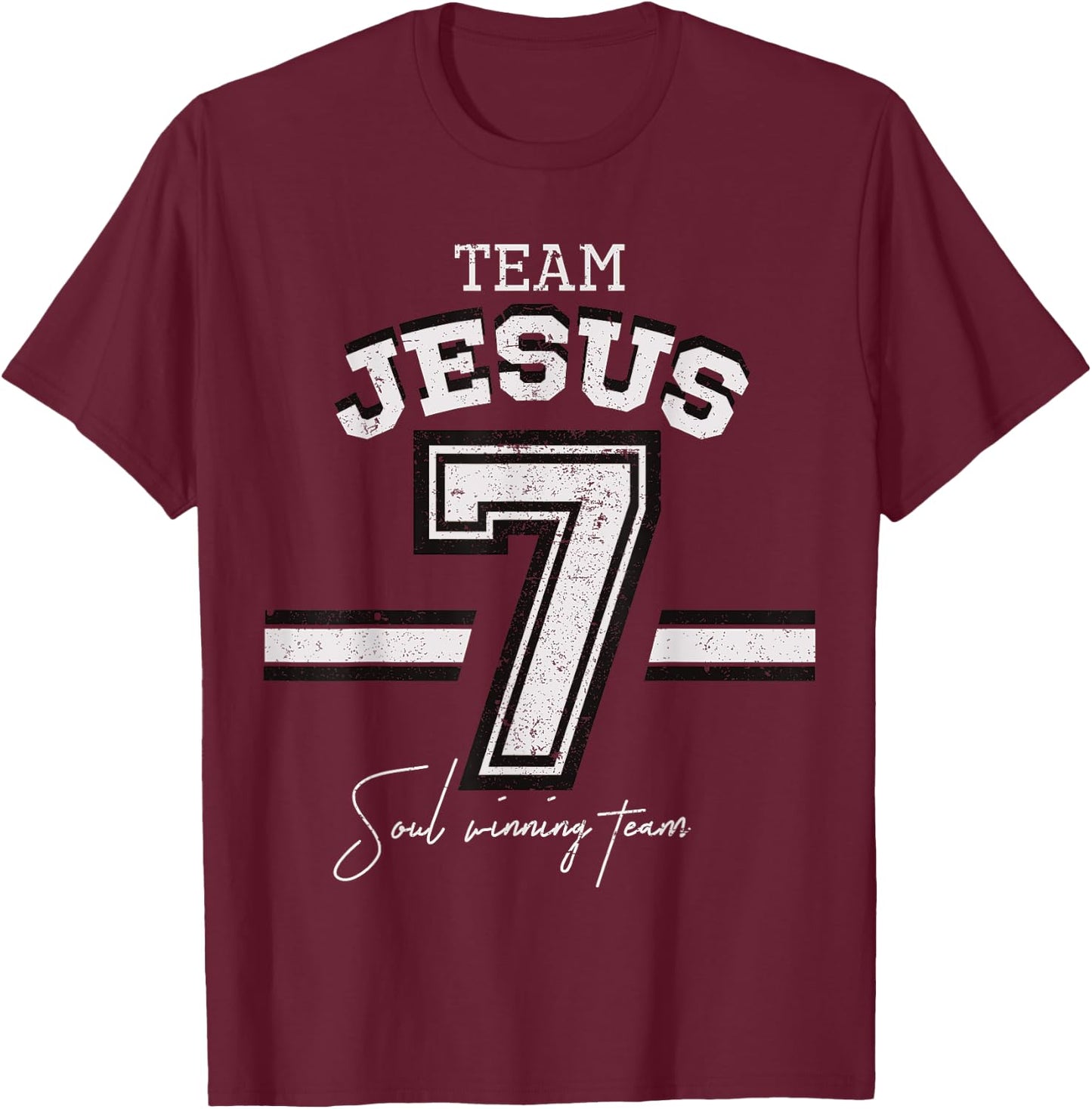 Religious Christian Sport Gifts Soul Winning Team Jesus T-Shirt - T-Shirt | Maroon