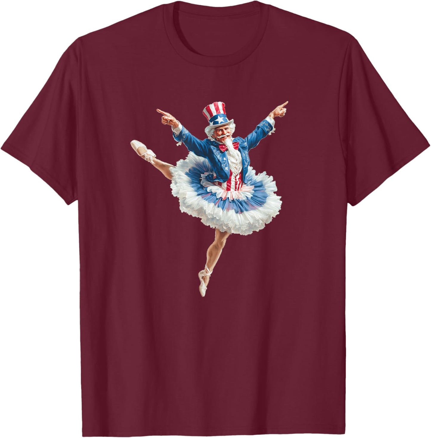 Funny Patriotic Dancer Costume for Ballerina Lovers T-Shirt - T-Shirt | Maroon