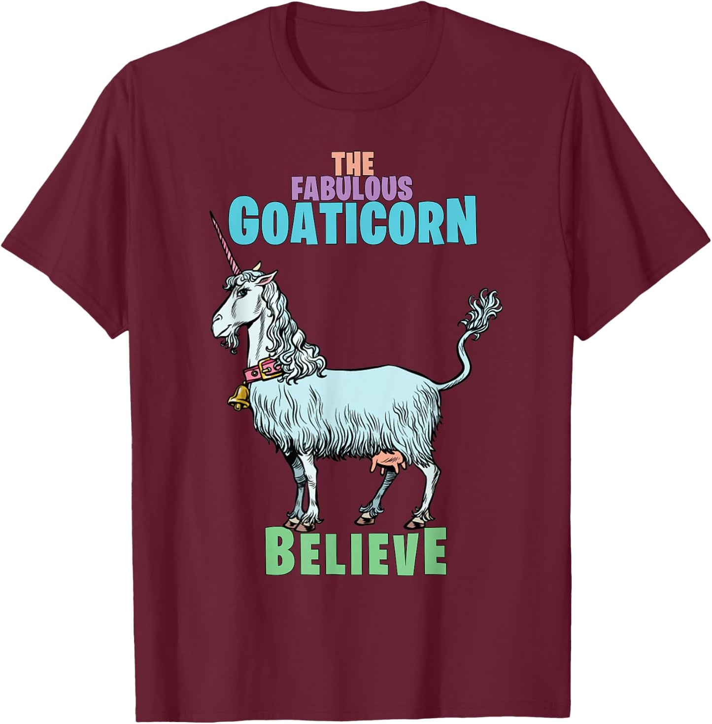 Majestic Goaticorn Unicorn Goat Mythical Creature Love T-Shirt - T-Shirt | Maroon