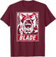 Marvel Blade Propaganda Poster Red Highlight Graphic T-Shirt - T-Shirt | Maroon