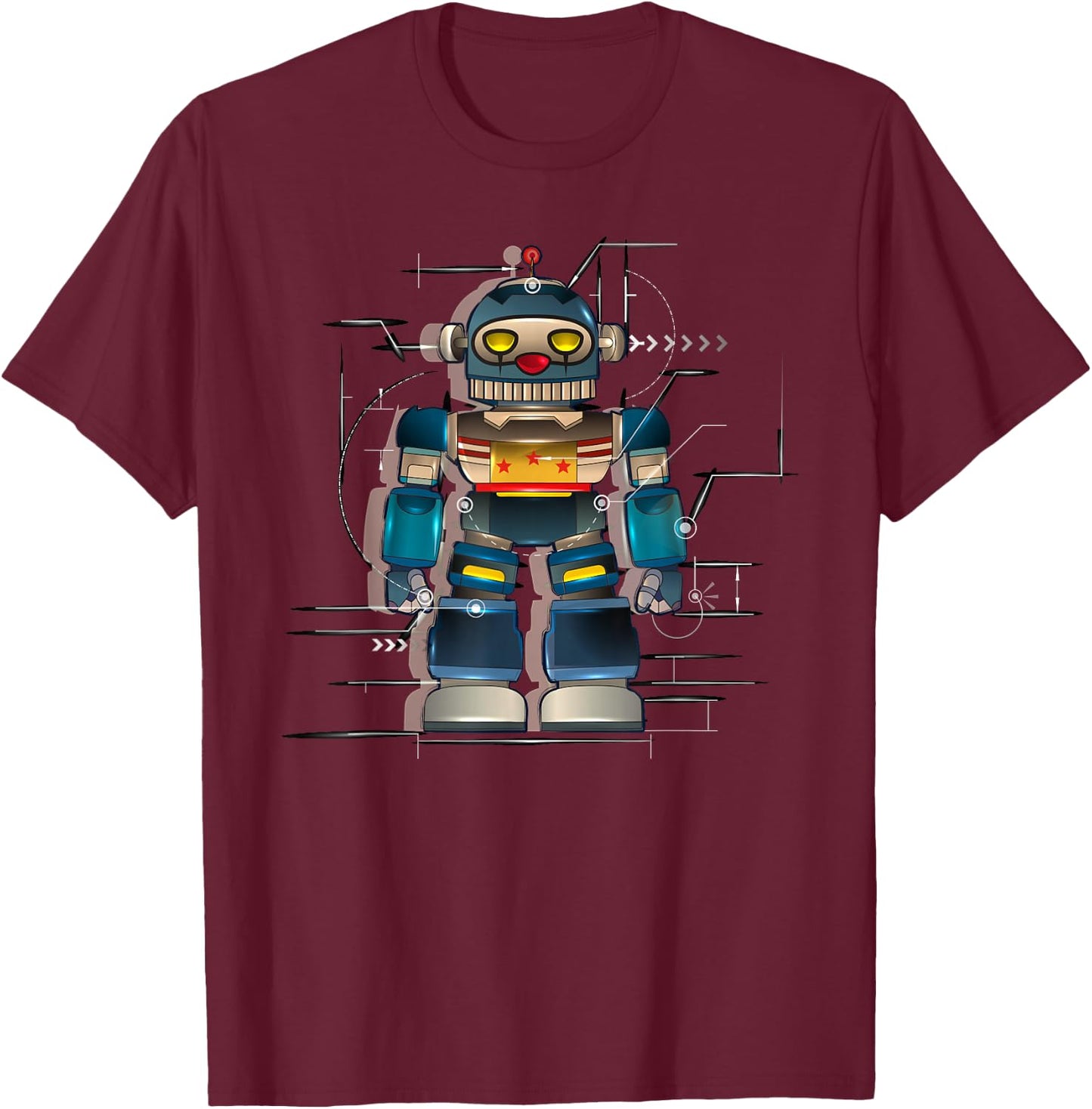 Robot Robotics Engineer Club AI Design Cool T-Shirt - T-Shirt | Maroon