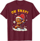 Oh Snap Gingerbreadman Christmas Pickleball T-Shirt - T-Shirt | Maroon