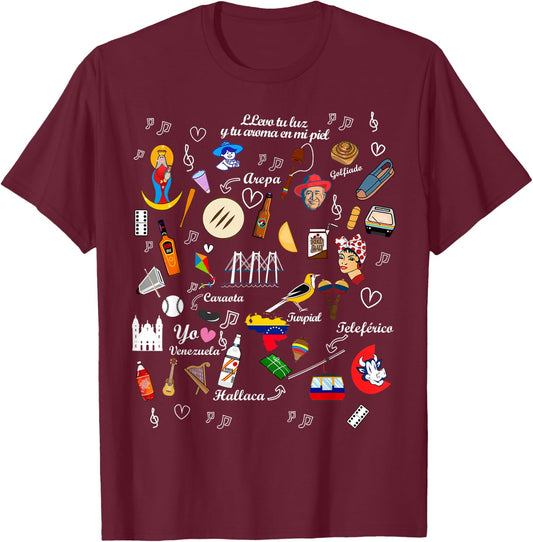 I Am a Proud Venezuelan Black T-Shirt - T-Shirt | Maroon