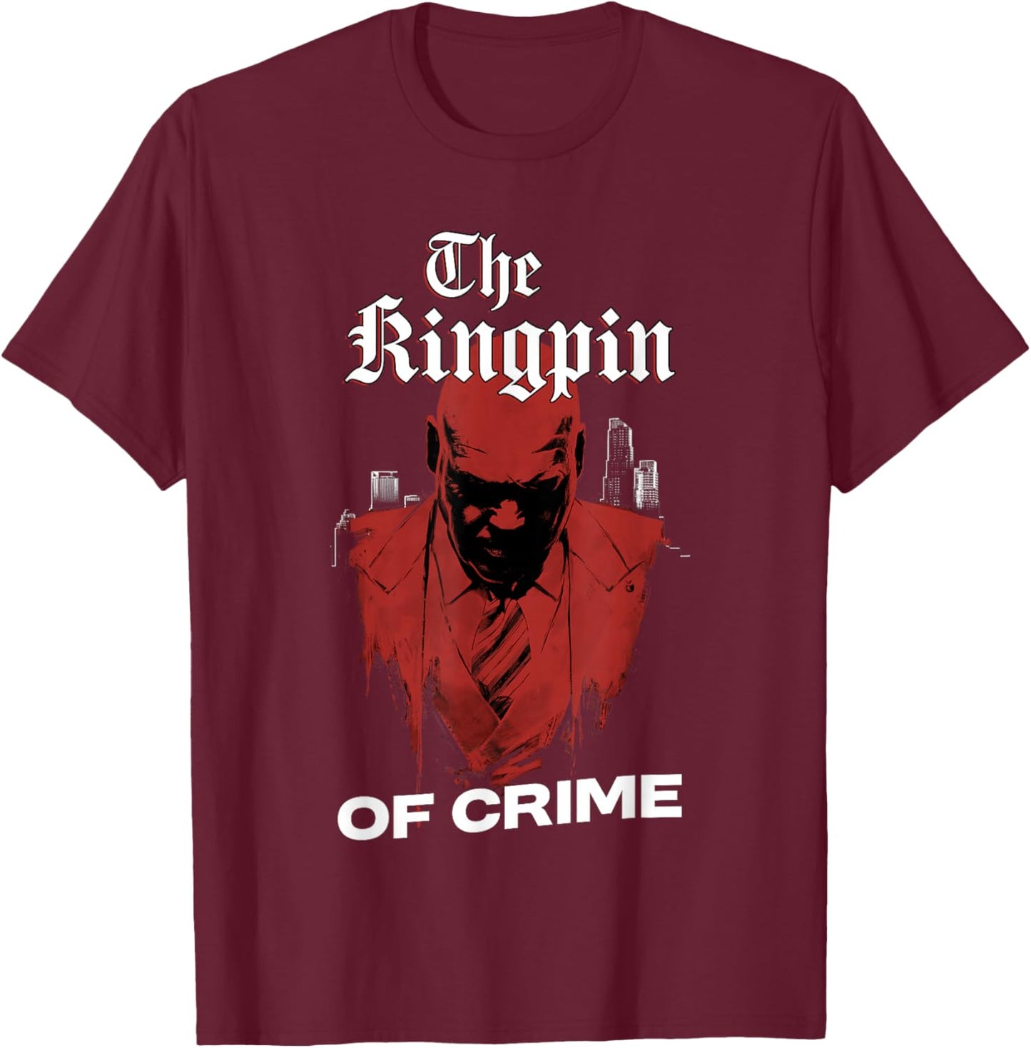 Marvel Daredevil: Born Again Kingpin of Crime Red Portrait T-Shirt - T-Shirt | Maroon