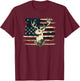 Deer Camo USA Flag Deer Elk Buck Hunting Graphic T-Shirt - T-Shirt | Maroon