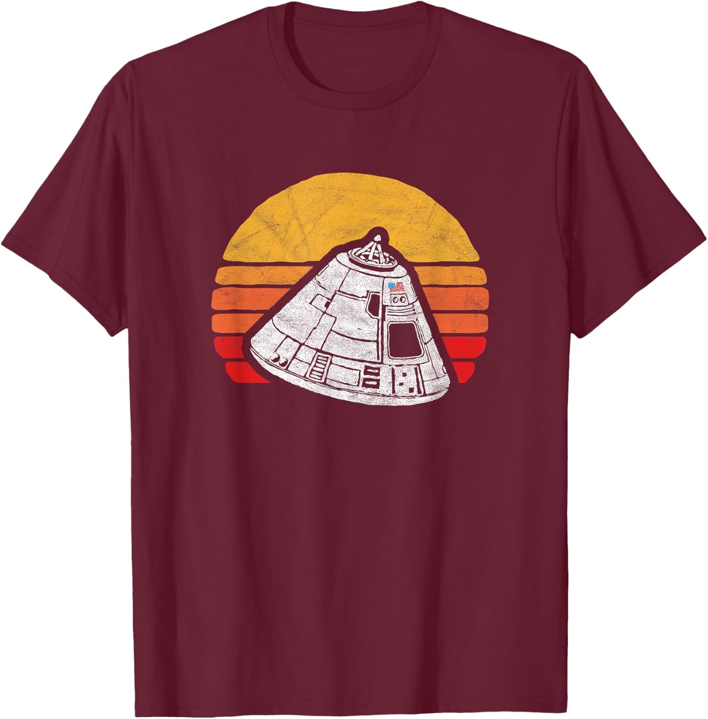 Retro Apollo 11 Moon Landing 50th Anniversary 80s Style T-Shirt - T-Shirt | Maroon