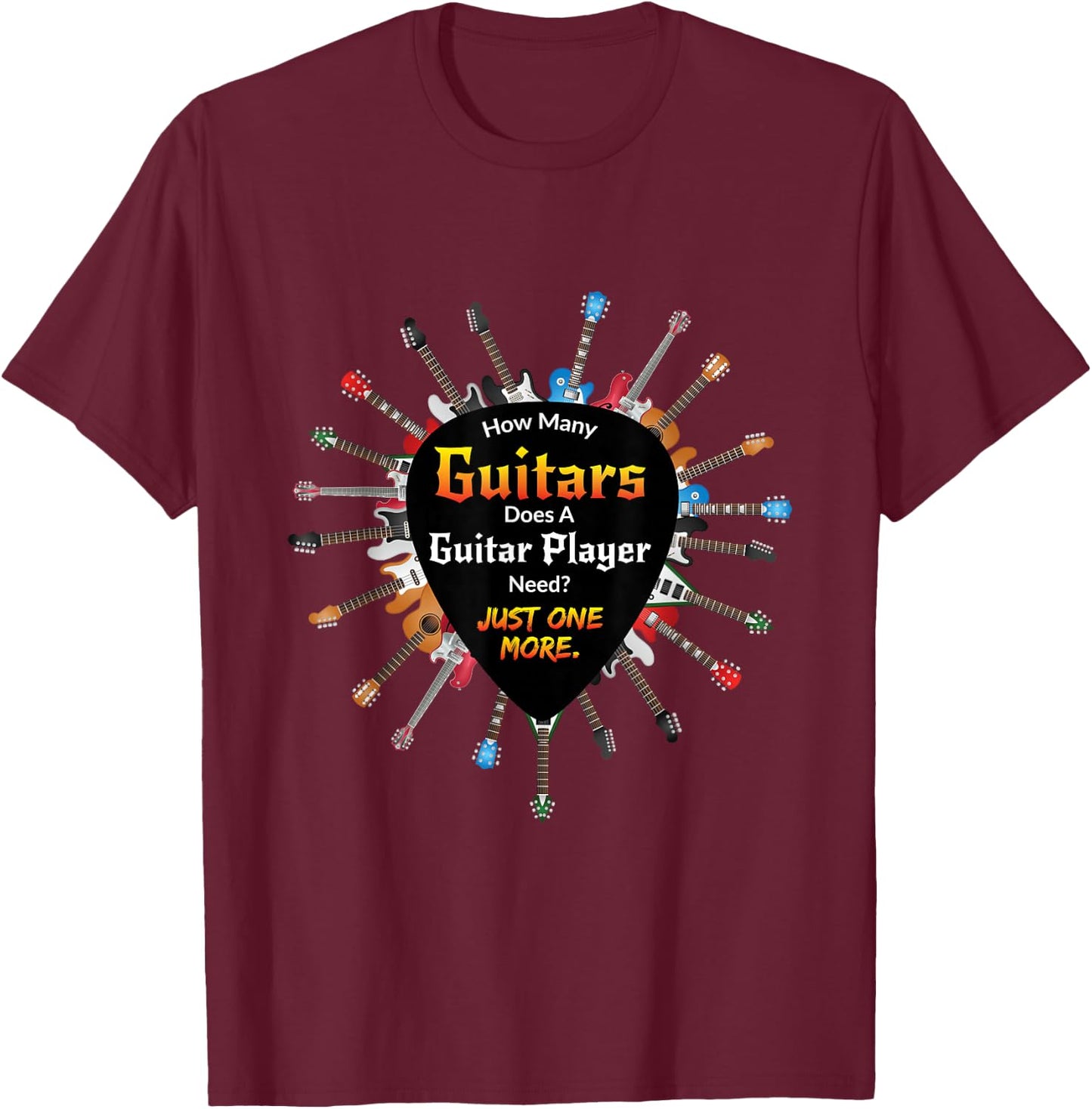 UAB KIDKIS Women's Guitar Themed - Black, Small T-Shirt - T-Shirt | Maroon