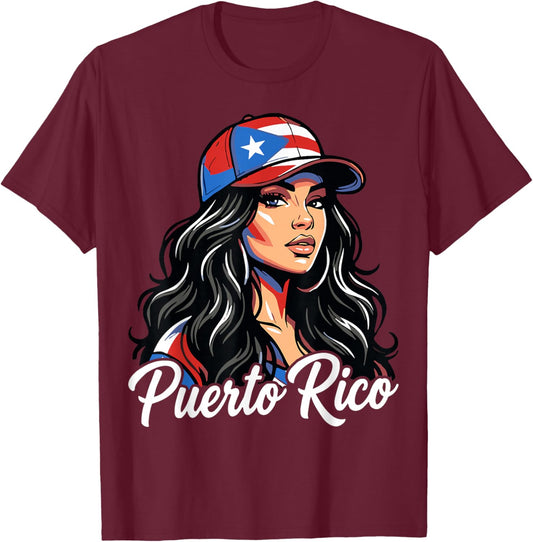 Puerto Rico Flag Boricua Puerto Rican T-Shirt - T-Shirt | Maroon
