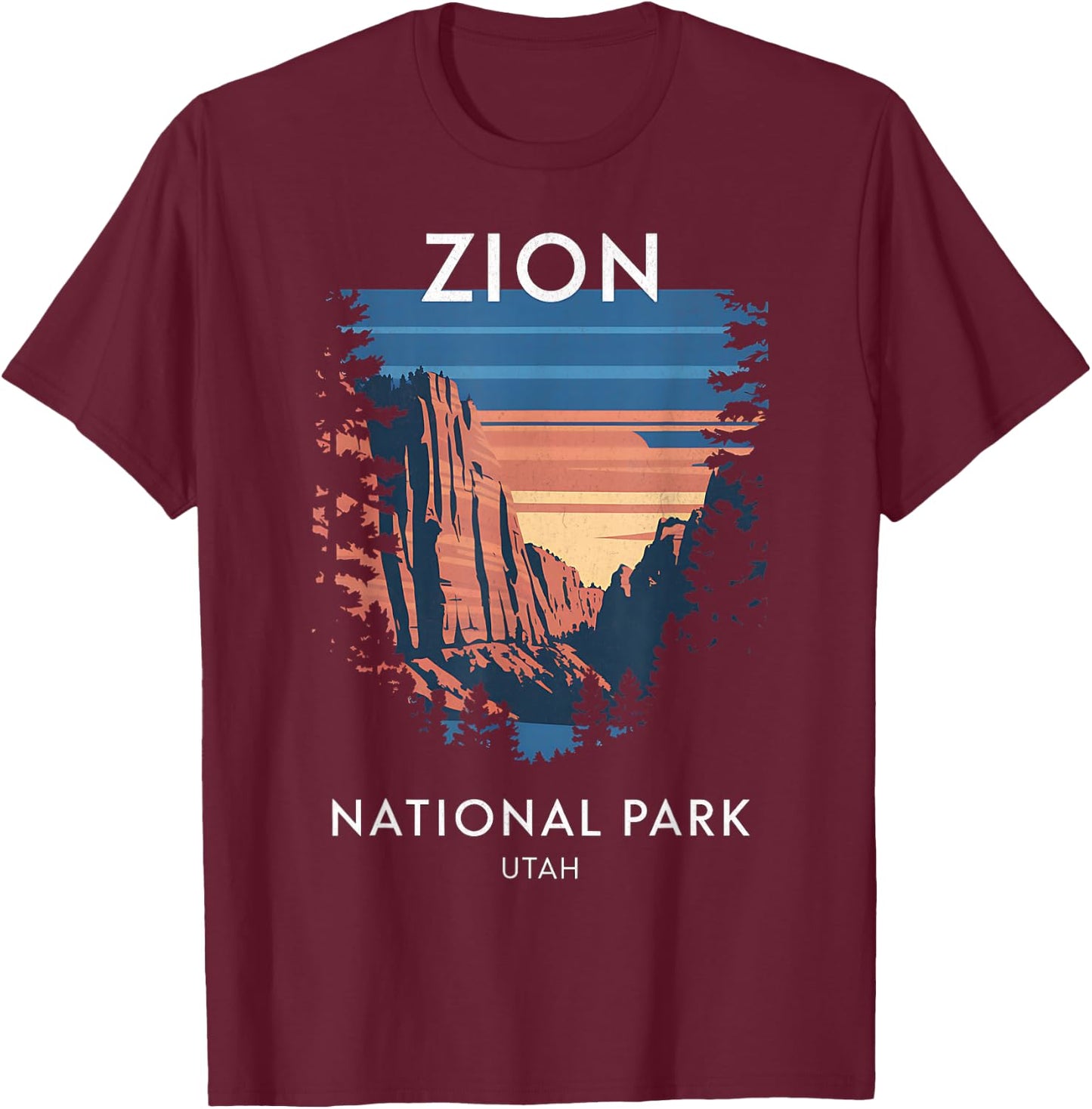 Zion National Park Scenic Utah Adventure T-Shirt - T-Shirt | Maroon