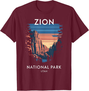 Zion National Park Scenic Utah Adventure T-Shirt - T-Shirt | Maroon