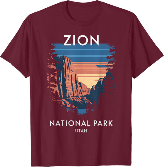 Zion National Park Scenic Utah Adventure T-Shirt - T-Shirt | Maroon