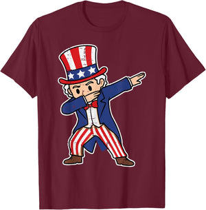 4th Of July Uncle Sam Dab Funny Dance Boys Kids Toddler Men T-Shirt - T-Shirt | Maroon
