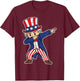 4th Of July Uncle Sam Dab Funny Dance Boys Kids Toddler Men T-Shirt - T-Shirt | Maroon