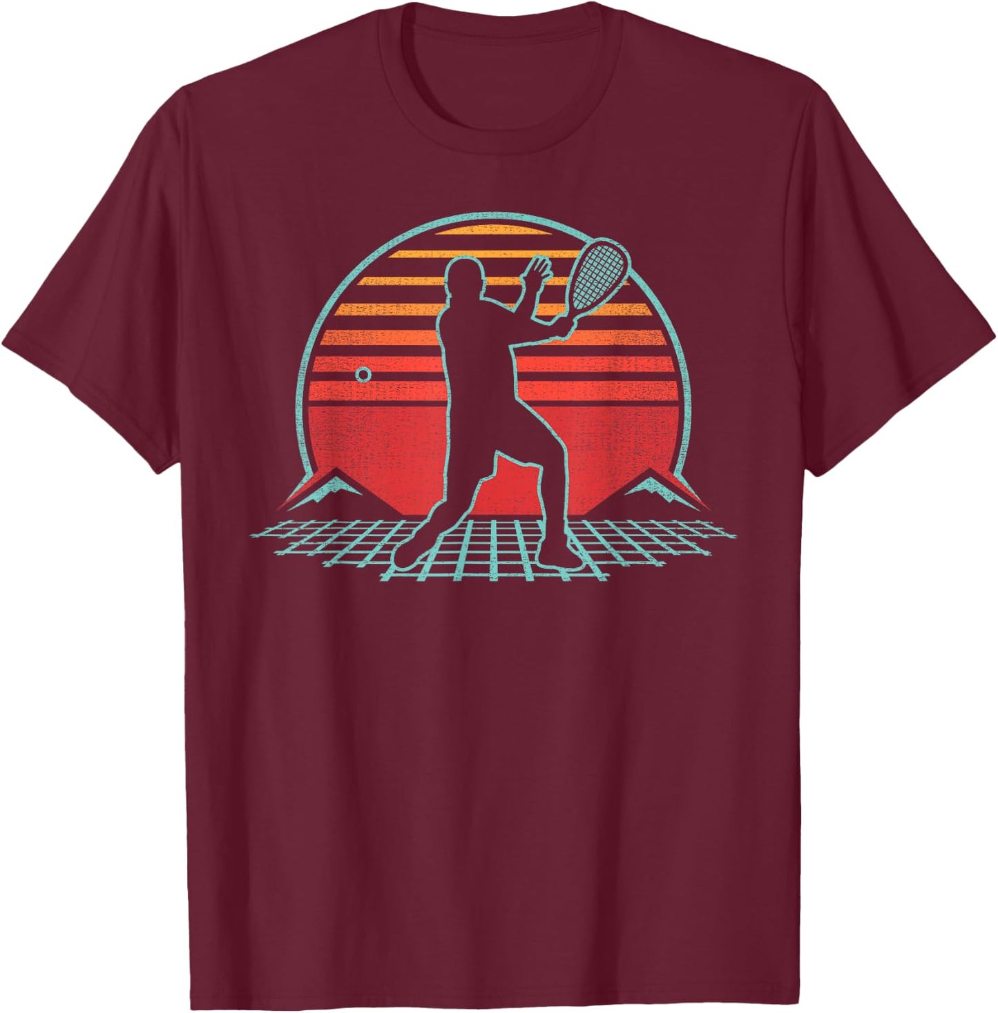 Racquetball Retro Vintage 80s Style Player Gift T-Shirt - T-Shirt | Maroon