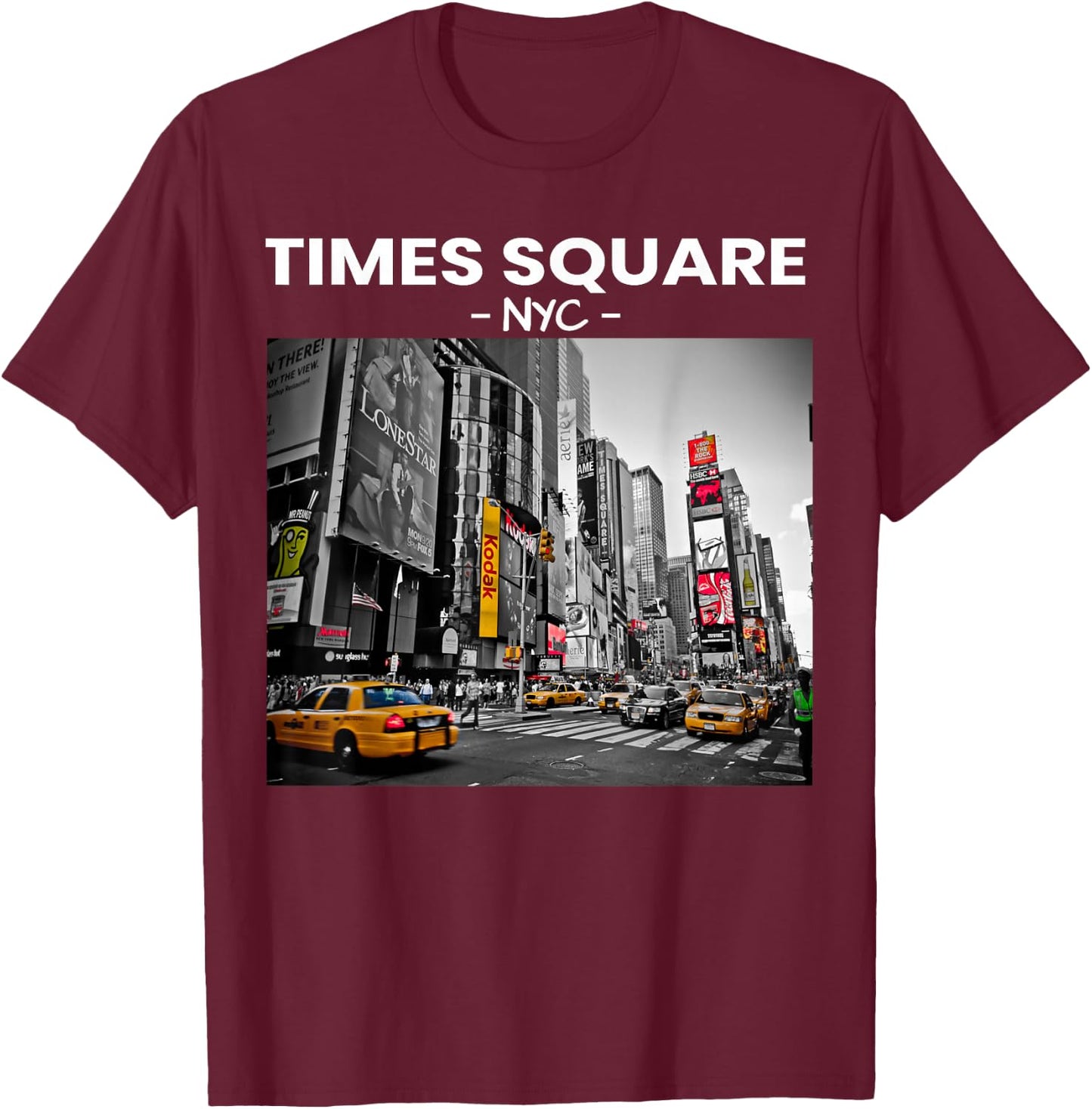 Times Square T Shirt NYC New York City Gift T-Shirt - T-Shirt | Maroon