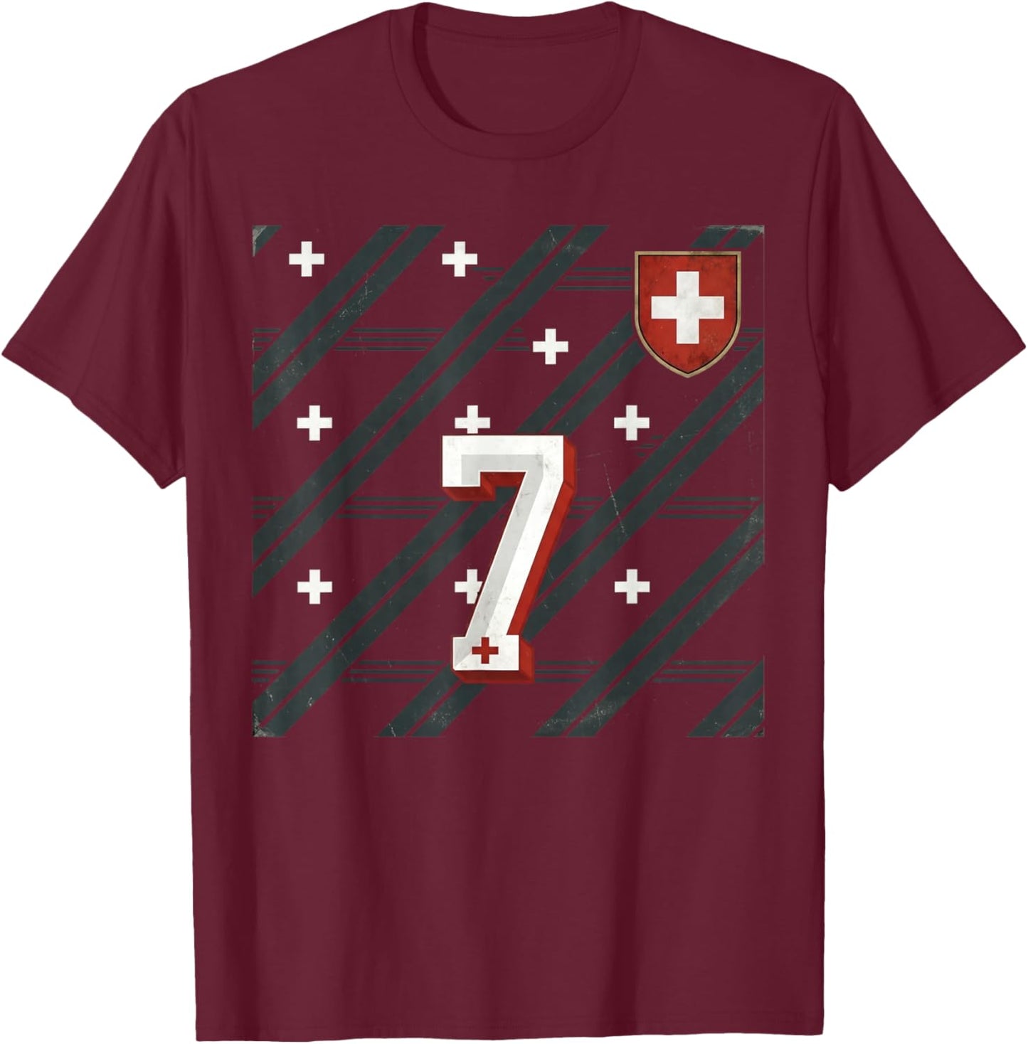 Switzerland Schweiz Suisse Swiss Schweizer Jersey T-Shirt - T-Shirt | Maroon