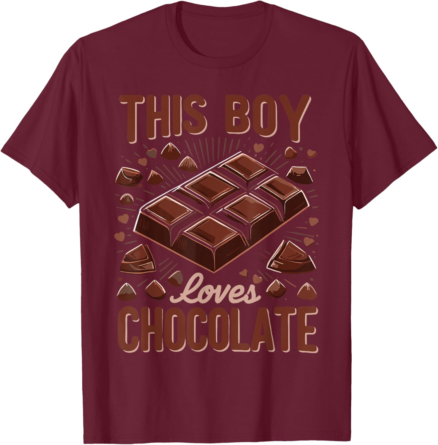 This Boy Loves Chocolate T-Shirt - T-Shirt | Maroon