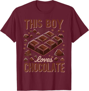 This Boy Loves Chocolate T-Shirt - T-Shirt | Maroon