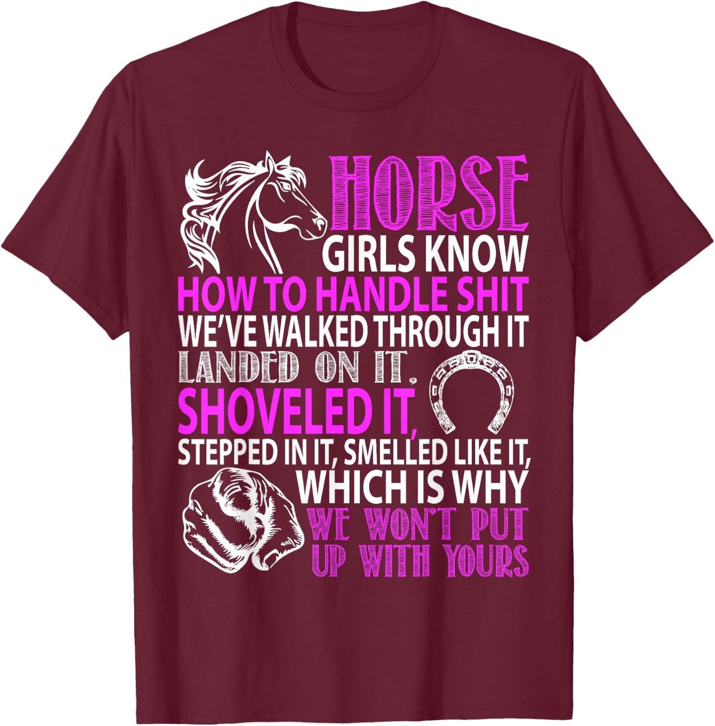 Horse Girls Know: Horse Gift Girls-Horse Lover T-Shirt - T-Shirt | Maroon