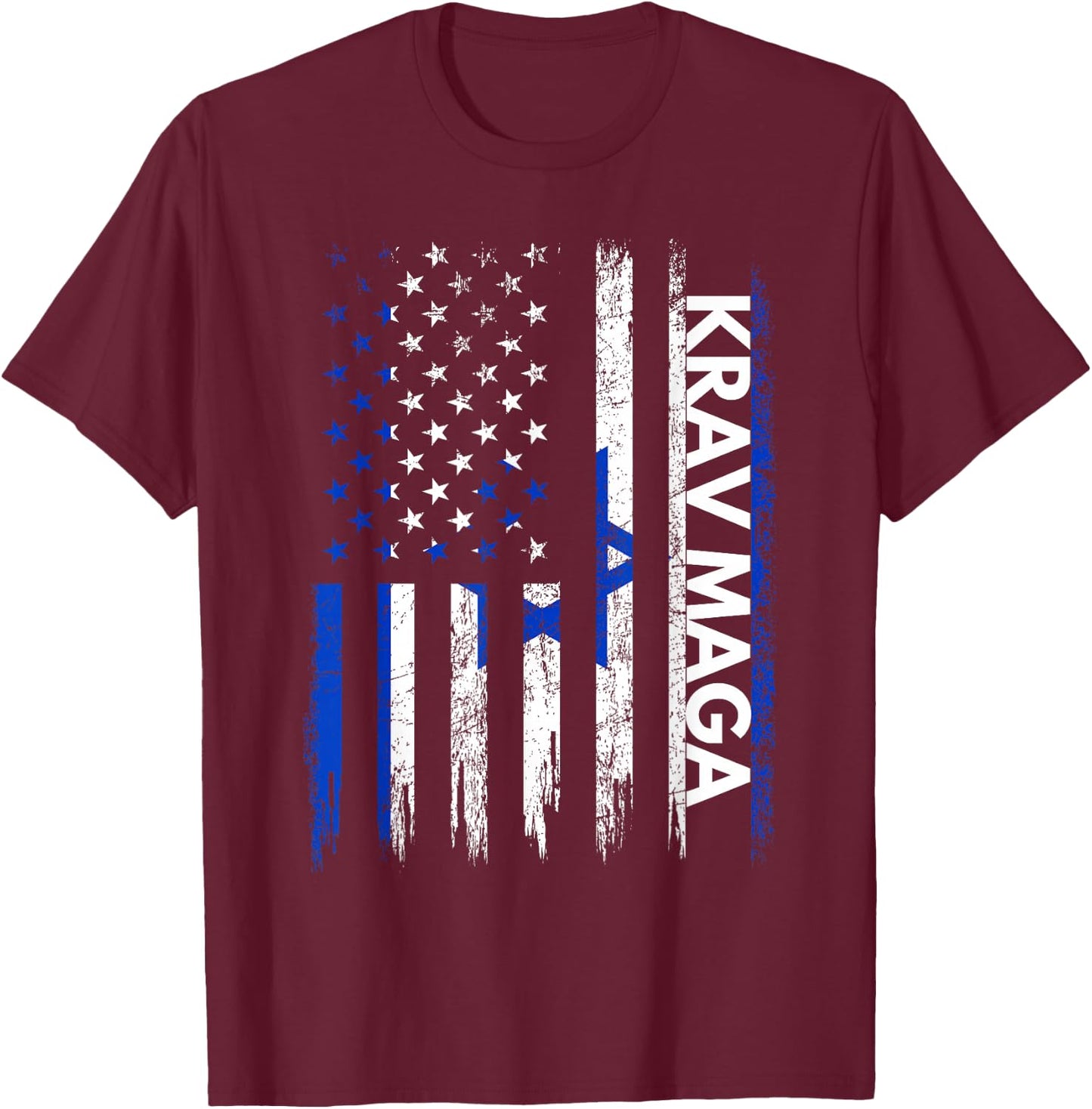 Krav MAGA Shirt Martial Arts Gifts Training Israeli Flag T-Shirt - T-Shirt | Maroon
