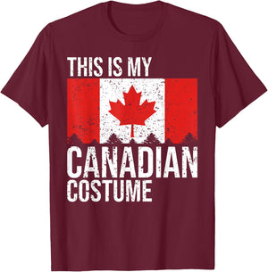 Vintage This Is My Canadian Flag Costume for Halloween T-Shirt - T-Shirt | Maroon