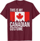 Vintage This Is My Canadian Flag Costume for Halloween T-Shirt - T-Shirt | Maroon