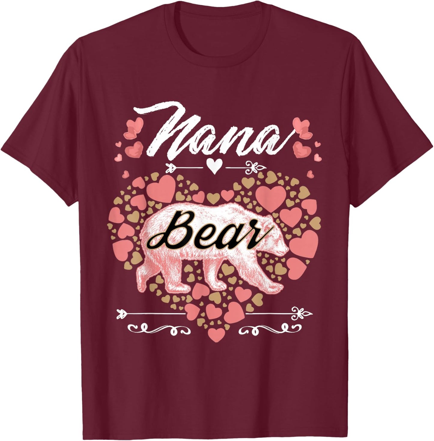 Nana Bear Shirt - Cute Mother's Day and Birthday T-Shirt - T-Shirt | Maroon
