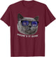 Meow's it Going Shirt Funny Cat In Glasses Pun Quote Men Women Girls Kids T-Shirt - T-Shirt | Maroon