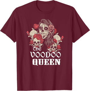 New Orleans Mardi Gras Voodoo Queen Halloween T-Shirt - T-Shirt | Maroon