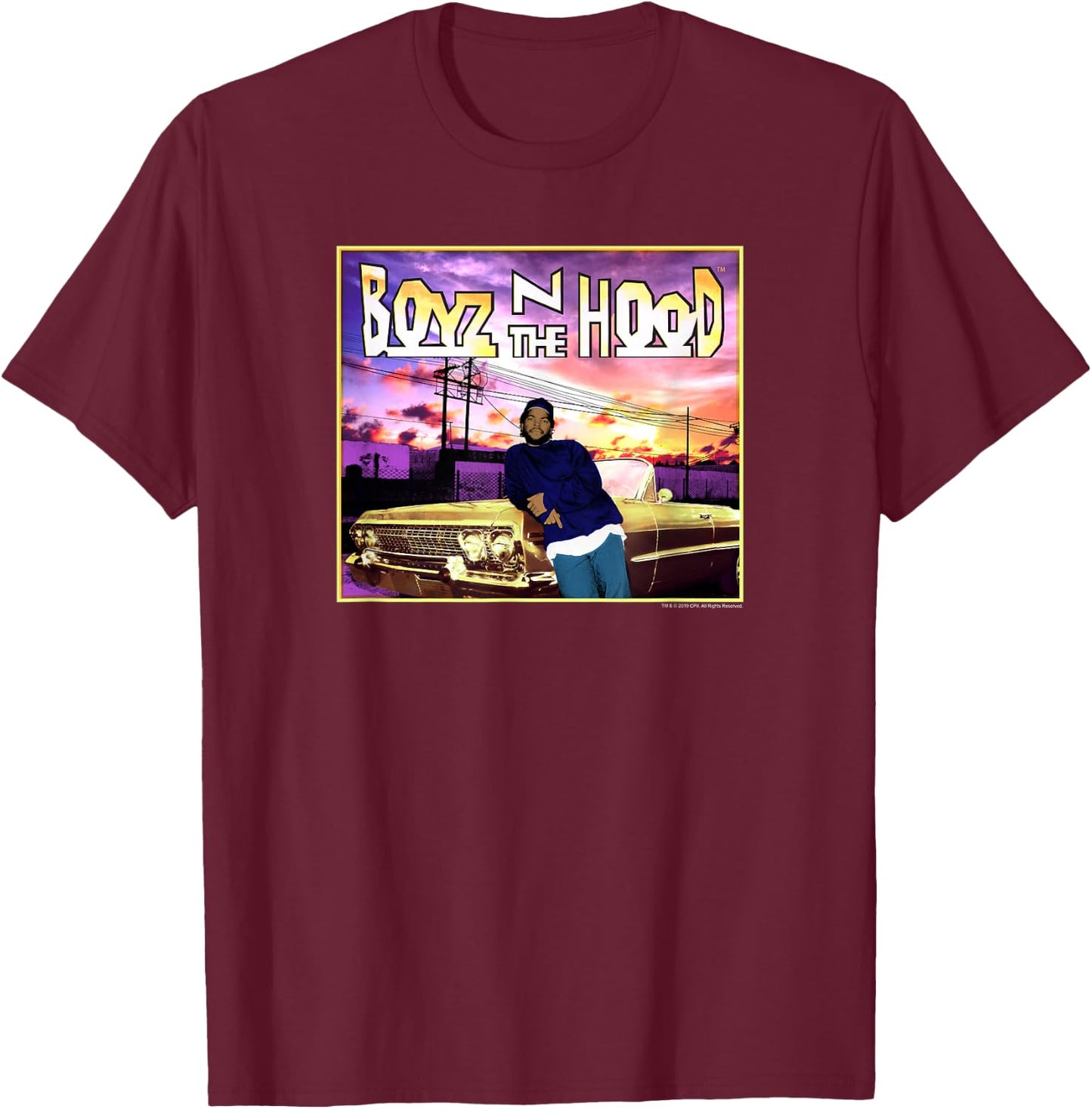 Boyz n The Hood Impala T-Shirt - T-Shirt | Maroon
