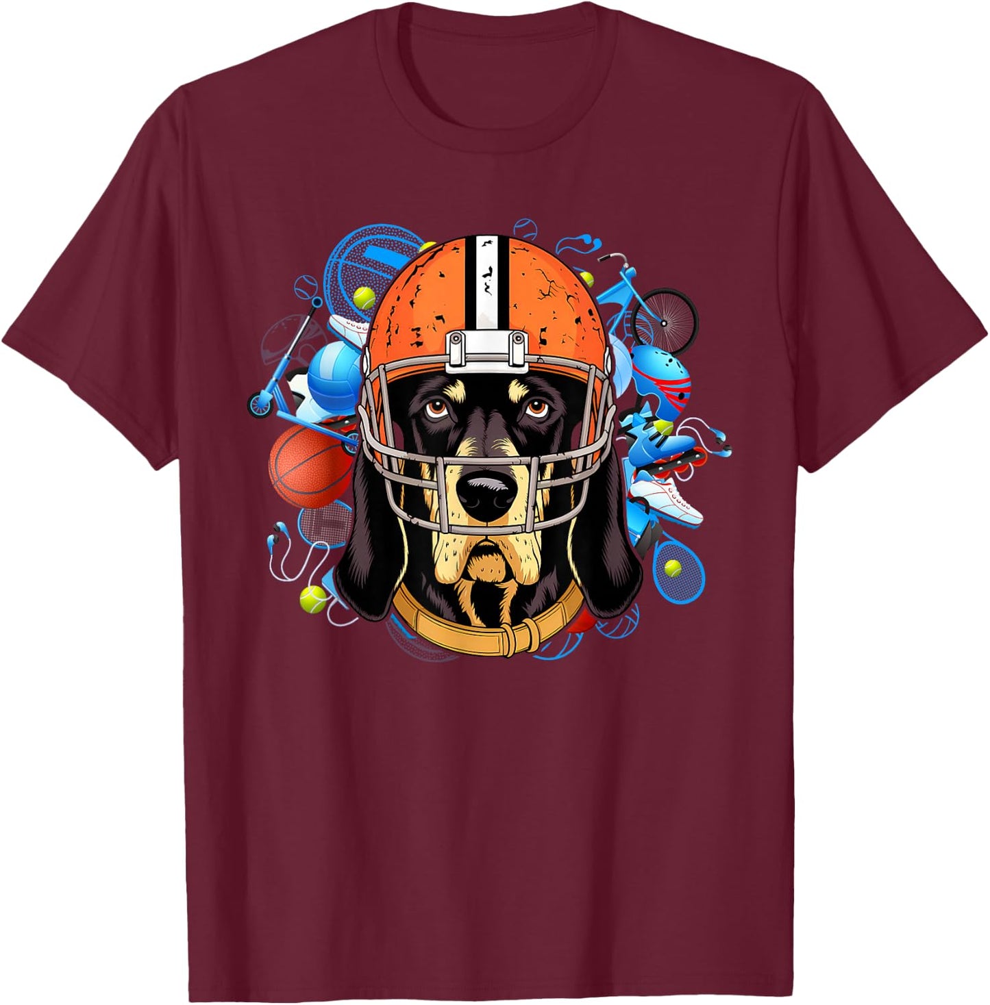 Tennessee Coonhound Dog Sport Lovers | Tennessee Tri Stars T-Shirt - T-Shirt | Maroon