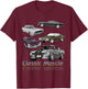 Classic American Muscle Cars Novelty Small T-Shirt - T-Shirt | Maroon