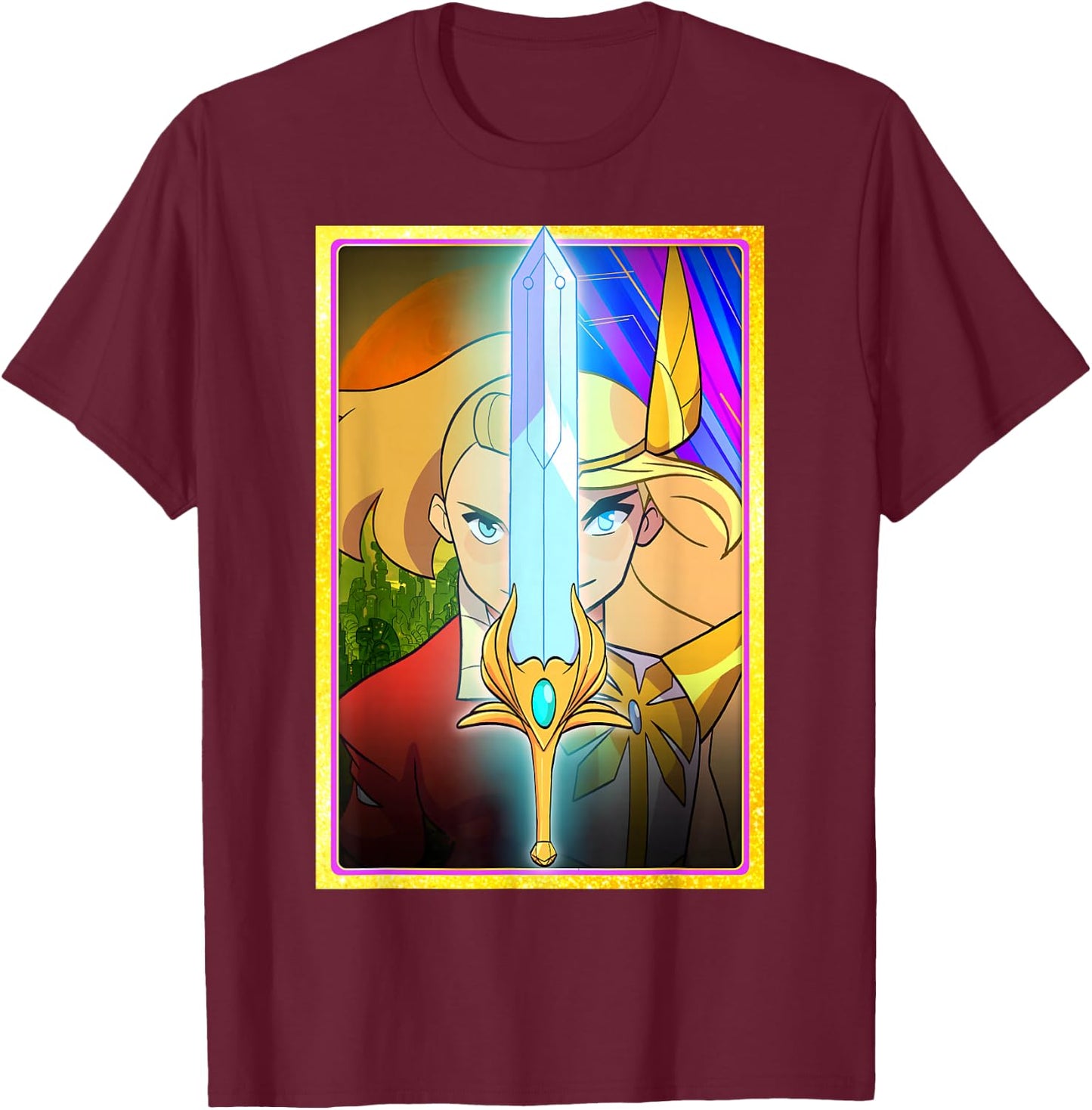 DreamWorks She-Ra Adora Character Split T-Shirt - T-Shirt | Maroon