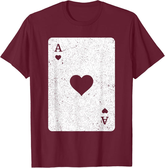 Ace Of Hearts Costume T-Shirt - T-Shirt | Maroon