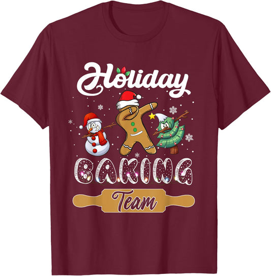 Funny Cookie Baking Team Dabbing Christmas Holiday Costume T-Shirt - T-Shirt | Maroon