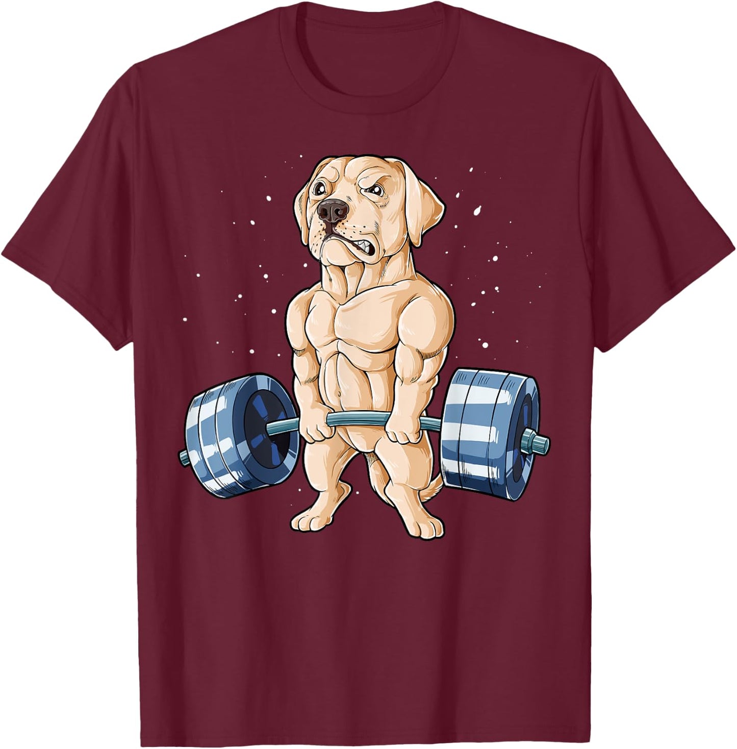 Labrador Weightlifting Funny Deadlift Men Fitness Gym Gifts T-Shirt - T-Shirt | Maroon