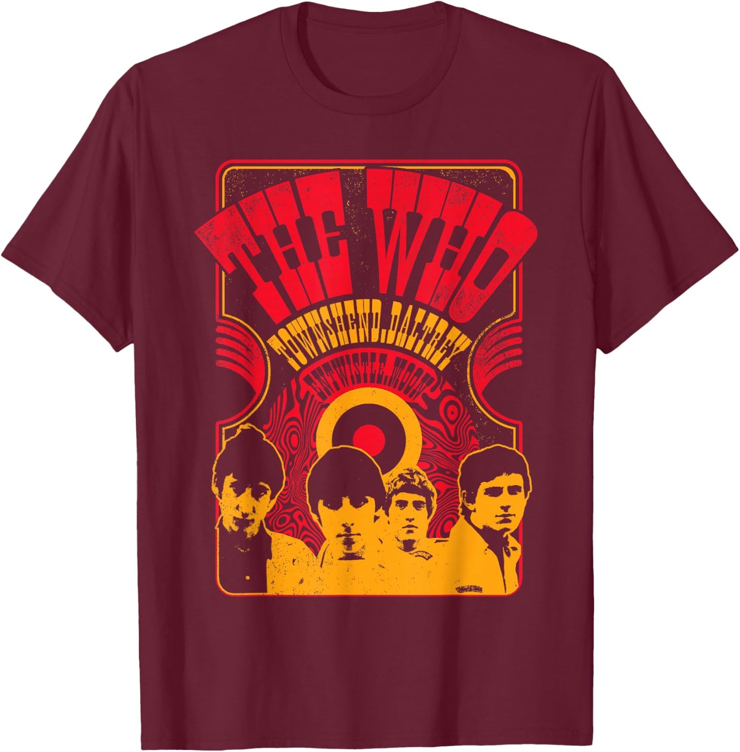 The Who Official Psych Panel Retro T-Shirt - T-Shirt | Maroon