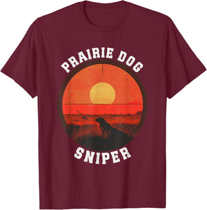 Crosshairs Sniper Prairie Dog Hunting T-Shirt - T-Shirt | Maroon